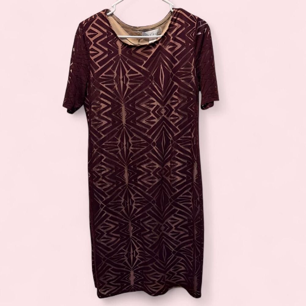 Unbranded Women's Burgundy and Brown Dress